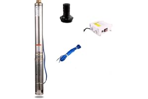 SHYLIYU Pompa per Pozzi Profondi 220V 370W Sommergibile Pompa Acqua 3300L/H Pompa Immersione Pozzo Profondità Fino a 56m Con 10m Cordone