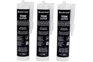 MARBET DESIGN 3 cartuchos de pegamento, resistente al agua, TITAN SUPER
