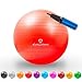 Produktbild #DoYourFitness® Gymnastikball inkl. Luftpumpe & GRATIS Trainingsplan (PDF) | 55cm 65cm 75cm o. 85cm | Anti-Burst-Technology (150kg Belastbarkeit) - robuster Sitzball, Büroball, Fitnessball 75cm / rot