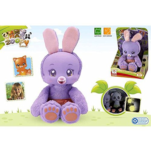 Zoopy - Peluche Zoopy Conejito con sonidos, multicolor (ColorBaby 43902)