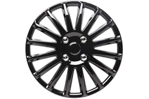 TOP TECH TopTech Speed 15 Inch Wheel Trim Set Gloss Black Set of 4 Hub Caps Covers