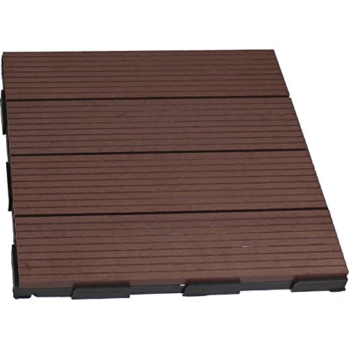 Preisvergleich Produktbild 1 Stk. Snap&Go"WPC"-Holzfliesen braun 30x30cm Bodenplatten Terassenfliesen Balkonfliesen