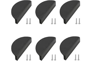 Qanye 6 Pezzi Maniglie Armadio, Maniglie Nere per Armadio, Nero Maniglie Alluminio, Maniglie Alluminio per Mobili, Interasse Fori 64 mm, Contiene 12 Viti, Per Porte, Cassetti, Mobili, Armadi