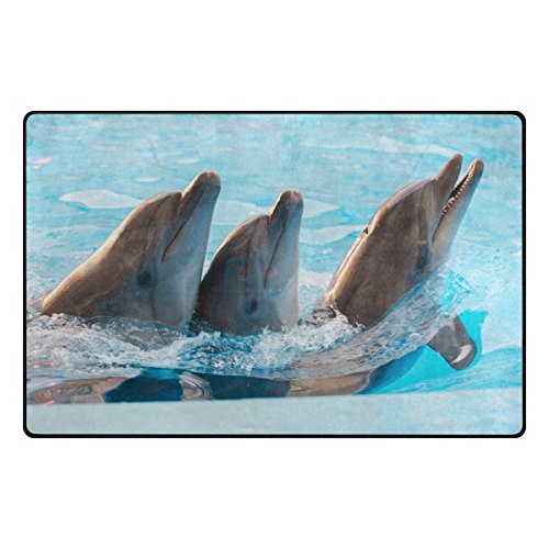 Preisvergleich Produktbild Bennigiry Treee Delfine Bereich Teppich Teppich Rutschfeste Eintrag Bodenmatte Fußmatten für Wohnzimmer Schlafzimmer 152,4 x 275 cm