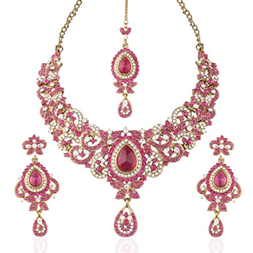 81% OFF on I Jewels Traditional Gold Plated Stone Necklace Set