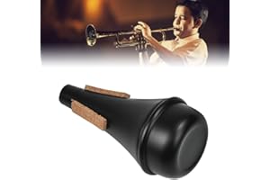 TANCUDER 1 PCS Silenciador de Aluminio de Trompeta Sordina de Trompeta de Práctica Silencio Recto de Trompeta Plata Trompeta Mute 135mm x 67mm Trompeta Silenciosa para Reducir Ruído (Negro)