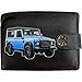 Produktbild LandRover Defender Bild auf KLASSEK Marken RFID Herren Geldbörse Portemonnaie Echtes Leder Fahrzeug Wagen Zubehör Geschenk mit Metall Box NICHT OFFIZIELLE Land Rover Produkte