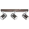 Modern 3 Way Polished Chrome and Black Chrome Finish Straight Bar Ceiling Spotlight