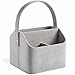 Produktbild Beautify Aufbewahrungsbox Kosmetik Makeup Organizer Badezimmer Aufbewahrungskorb Graues Samt Caddy – Tragbar mit Handgriff & Multifunktional mit 5 Fächer
