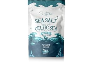 Saltique Celtic Salt Coarse 1lb - 100% Organic Unrefined and unprocessed- Hand-Harvested Mineral Salt (1lb Coarse)