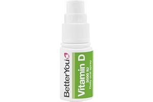 BetterYou Vitamin D 3000 IU Oral Spray, Fast Acting Vitamin D3 Supplement, Supports Bones, Teeth and a Healthy Immune System, 3-Month Supply, Natural Peppermint Flavour, Made in The UK
