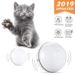 Phiraggit Juguete Gato Pelota, Juguete Interactivo para Mascotas, Bola de Gato- Carga USB Bola Giratoria Automática de 360 Grados – Batería Recargable Incorporada – para Ejercicio Animal Doméstico