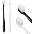Soft Bristle Toothbrush, 2PCS Extra Soft Micro Nano Tooth Brush for Sensitive Gums, with 20000 Soft Bristles Sterile Fiber for Sensitive Teeth(Black + White)