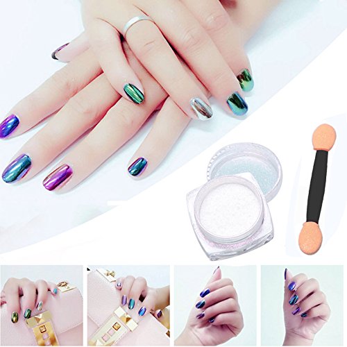 Nagel Glitzerpuder,Spiegel Glitter Chrom Effekt Nail Art Pulver - 4