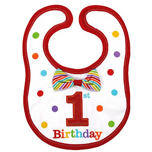 Amscan International 430491 Rainbow Junge 1. Geburtstag Lätzchen aus Stoff