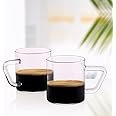 Borosil Espresso Classic Mug Set, 120ml, Set of 6, Transparent