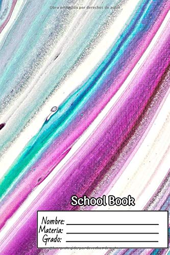 School Book: cuaderno a rayas - para la escuela - primaria - secundaria - niños - en blanco - para anotar