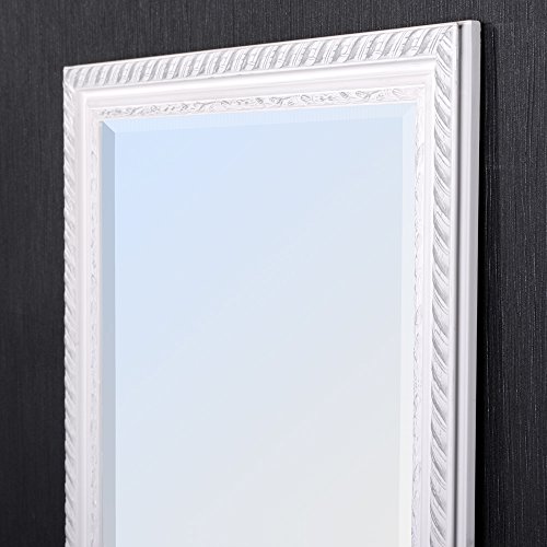 WANDSPIEGEL BAROCK Weiß-Silber ANTIK DESIGN SPIEGEL Stripe 140x50cm HOLZRAHMEN - 6
