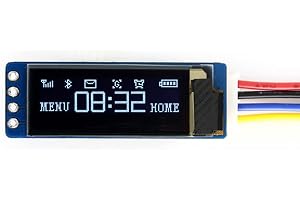 Waveshare General 0.91inch OLED Display Module 128x32 Pixels with Embedded Controller, Communicating via I2C Interface