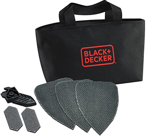 Black+Decker 120W Dreieckschleifer Mouse, Deltaschleifer, 14000U/min, schlankes Design, gummierter Griff, Staubfangbehälter mit Mikrofilter, Klett-Fix, Werkzeugtasche, KA2000 - 12