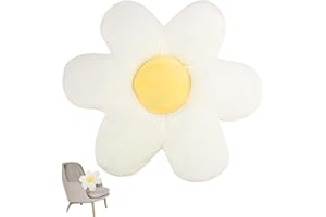 Syvory Cuscini di Fiori,Cuscini da Pavimento Fiore,Cuscino Decorativo Margherita per Cameretta Bambini per Camerette, divani, auto（bianco）