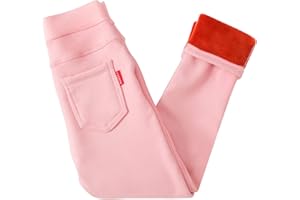 XINYUNZU Mädchen Thermohose Winterhose mit Taschen Thermo Leggings Thermopants Warme Kuschel Hose Kinder Kleidung Girls Pants Mode Hosen 2-9 Jahre Alt