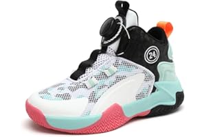 Hixingo Kids Basketball Shoes, Boys Basketball Trainers Girls Comfort Tennis Running Trainers Sneaker High Top Breathable Children's Sport Shoes Lightweight Non-Slip for Unisex 12.5 UK Child -5 UK