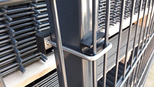 Preisvergleich Produktbild 10x U-Bügel Befestigungset Halter Gittermattenhalter Zaun Doppelstabmattenzaun Stabzaun Gitterzaun Garten Zaun