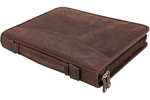 ‎PRIDE AND SOUL Pride and Soul 30125 - Ringbuchmappe A4 VIGGO, Schreibmappe mit Tablet-Fach, Businessmappe aus Leder, Mappe mit Notizblock, Organizer für Büro und Alltag, Tabletmappe ca. 35,5 x 28 x 5 cm, braun