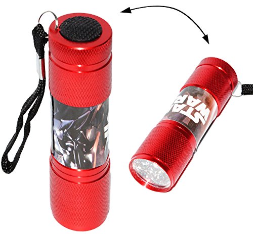 kleine – Taschenlampe LED – “ Star Wars “ – aus Metall – für Kinder & Erwachsene – Mini Lampe / Projektor – 9 fach LEDlicht – Licht Auto Kindertaschenlampe für Jungen – Darth Vader Yoda Jedi Stormtrooper – Metalltaschenlampe – klein – Jungentaschenlampe – Licht / Leuchte – Taschenleuchte - 4