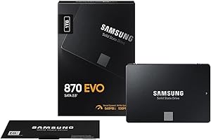 Samsung SSD 870 EVO, 1 TB, Form Factor 2.5”, Intelligent Turbo Write, Magician 6 Software, Black (Internal SSD)