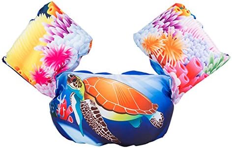 Addfun Learn to Swim Life Jacket Puddle Jumper Basic Swim Trainer Arm Bands Swim Flotation Vest Device for Kids(Turtle)