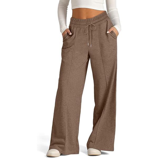 Friptspyg Joggingbroek voor dames, broek met zakken, sweatpants, fitness, vrijetijdsbroek, wijde pijpen, trainingsbroek met elastische tailleband, lichtgrijs, L