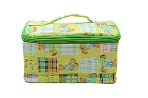 Atorakushon Imported Fabric Blue Make-Up Pouch Jewellery Pouch Wedding Travel Organiser Vanity Cosmetics Kit For Women And Girls