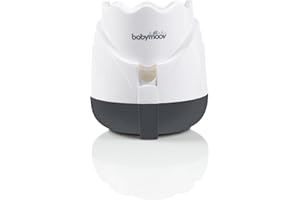 Babymoov Chauffe Biberon Tulip - Pour Biberons & Petits Pots, Chauffe Rapide à la Vapeur, Utilisation Maison, Universel avec Anneau d'Adaptation, Arrêt Automatique, Dosette et Panier Inclus