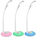 Majestic LL 401 - Lampada LED portatile braccio flessibile, base con luce ambiente multicolore, batteria interna ricaricabile