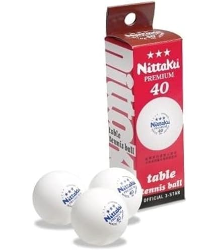 3 Balles Ping-Pong Nittaku Premium 3★ 40mm - Qualité Compétition Fabriquée Au Japon