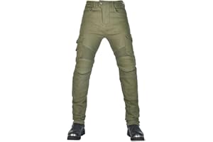 CFlong Pantaloni da Motociclista da Uomo Donna, Pantaloni da Motociclista corazzati con Armatura CE Rimovibile