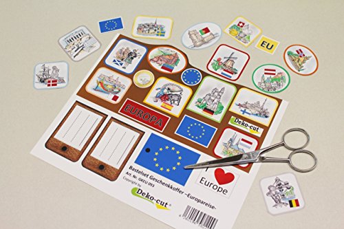 Deko-cut Geschenkkoffer – Bastelset – Europareise – - 2