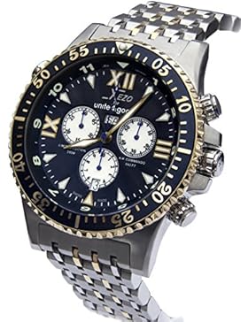 Xezo Air Commando Herren-Armbanduhr, schweizer Quartz-Chronograph, D45-BU