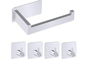 Soporte Papel Higienico, Revivoer 14cm Portarrollos Papel Higienico Adhesivo, Porta Rollos Baño sin Taladro para Toilette y Cocina, Fabricado en Acero Inoxidable Resistente y Duradero