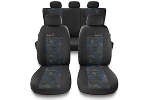 Mossa Coprisedili compatibili con Fiat Panda II, III (2003- ) - fodere sedili auto - set coprisedili auto universali - UNE-BL