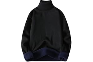 Hamthuit Winter Turtleneck Sweater Men Knitted Fleece Pullovers Sweater Men's Warm Sweater Turtleneck Pullover