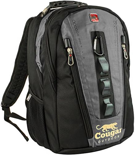 Cougar RIDGETEK 15 Daypack Backpack with Padded Airflow Technology and Headphone Jack. Stylish Outdoor Rucksack, Best for Hiking, Trekking, Camping and Travel (grey)