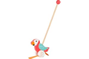 Small Foot 10475 Loro Animal empujando Lori Hecho de Madera, se Mueve en Cada Salida