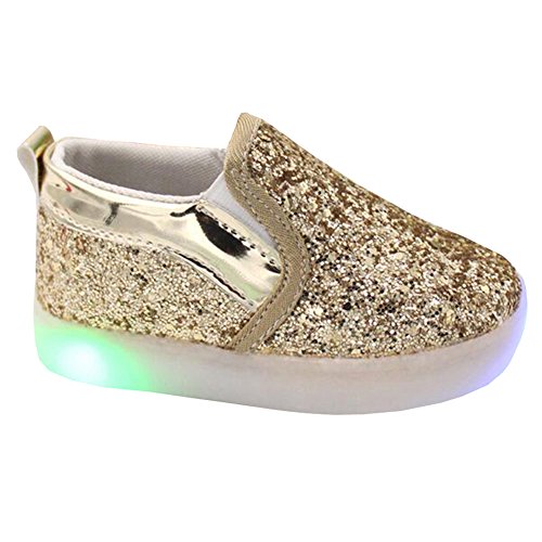 Highdas Kinder LED Licht Schuhe weiche Sohle Prewalker Prinzessin Loafer