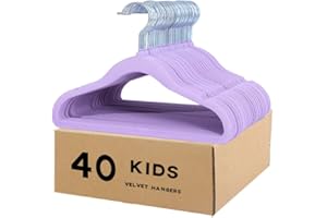 haweeli Wieszak na ubrania, aksamitny wieszak na ubrania dla niemowląt, małych dzieci i dzieci, fioletowy (29,5 cm, zestaw 40 szt.)