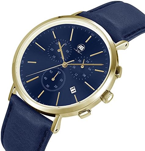 DMwatch Men's Wrist Watches Blue Leather Bracelet With Dial Digital Display With 3ATM Waterproof Fashion Watches