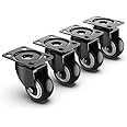 Volo 2 inch Swivel Caster Wheels Without Brake and No Noise Wheels, Heavy Duty Casters Total Capacity 600lbs (Pack of 4) Color : Black