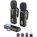 Micro Cravate sans Fil pour iPhone, iPad, Android, ordinateur, mini-micro cravate, microphone USB-C avec réduction du bruit et son cristallin pour enregistrement vidéo,vlogging,TikTok,chant - noir